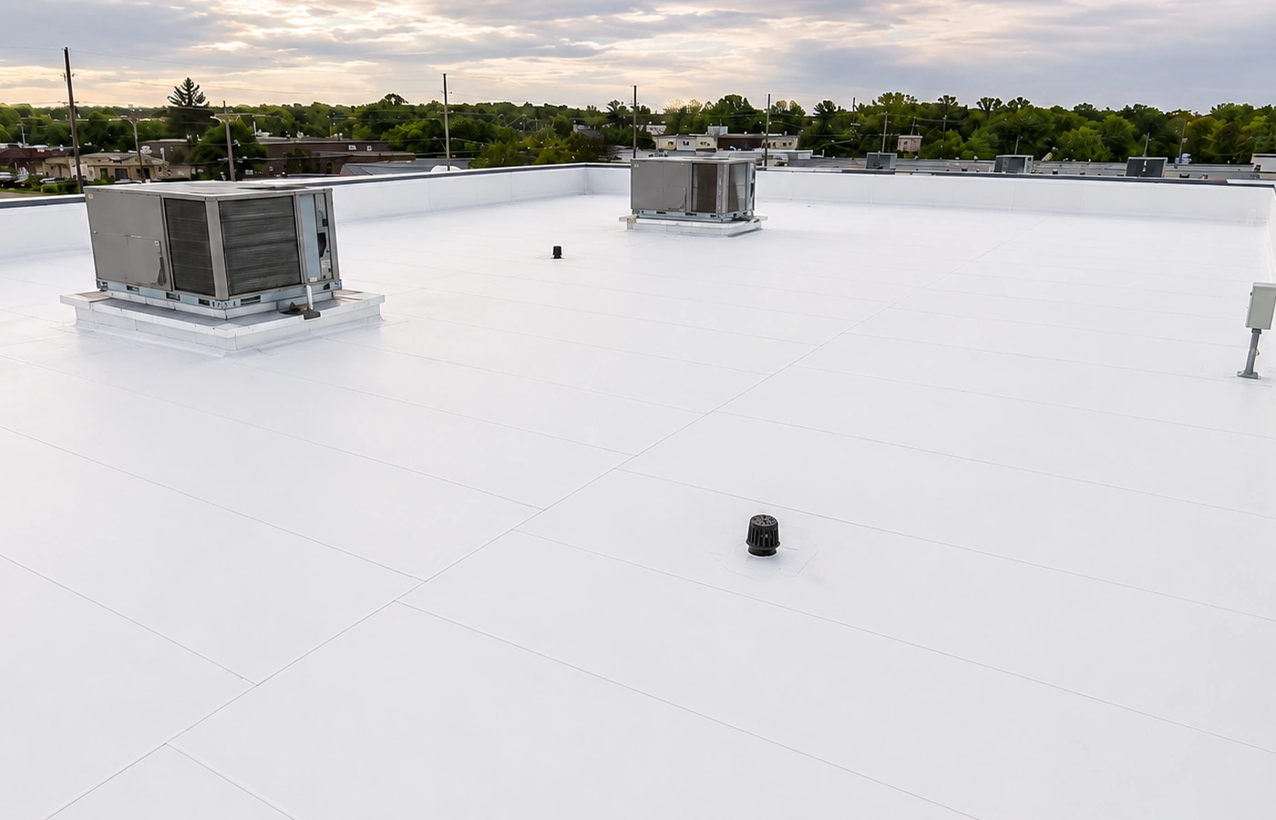Demo commercial roofing project after roof replacement